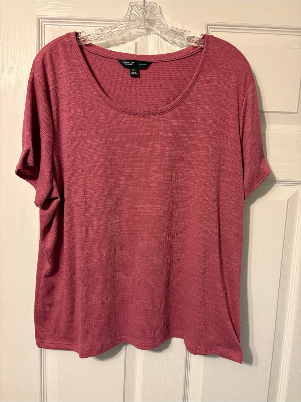 Simply Vera by Vera Wang Short Sleeve Scoop Neck Tee in Dusty Rose